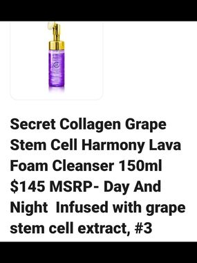 SECRET COLLAGEN Grape Stem Cell Harmony Lava Foam Cleanser — Purple